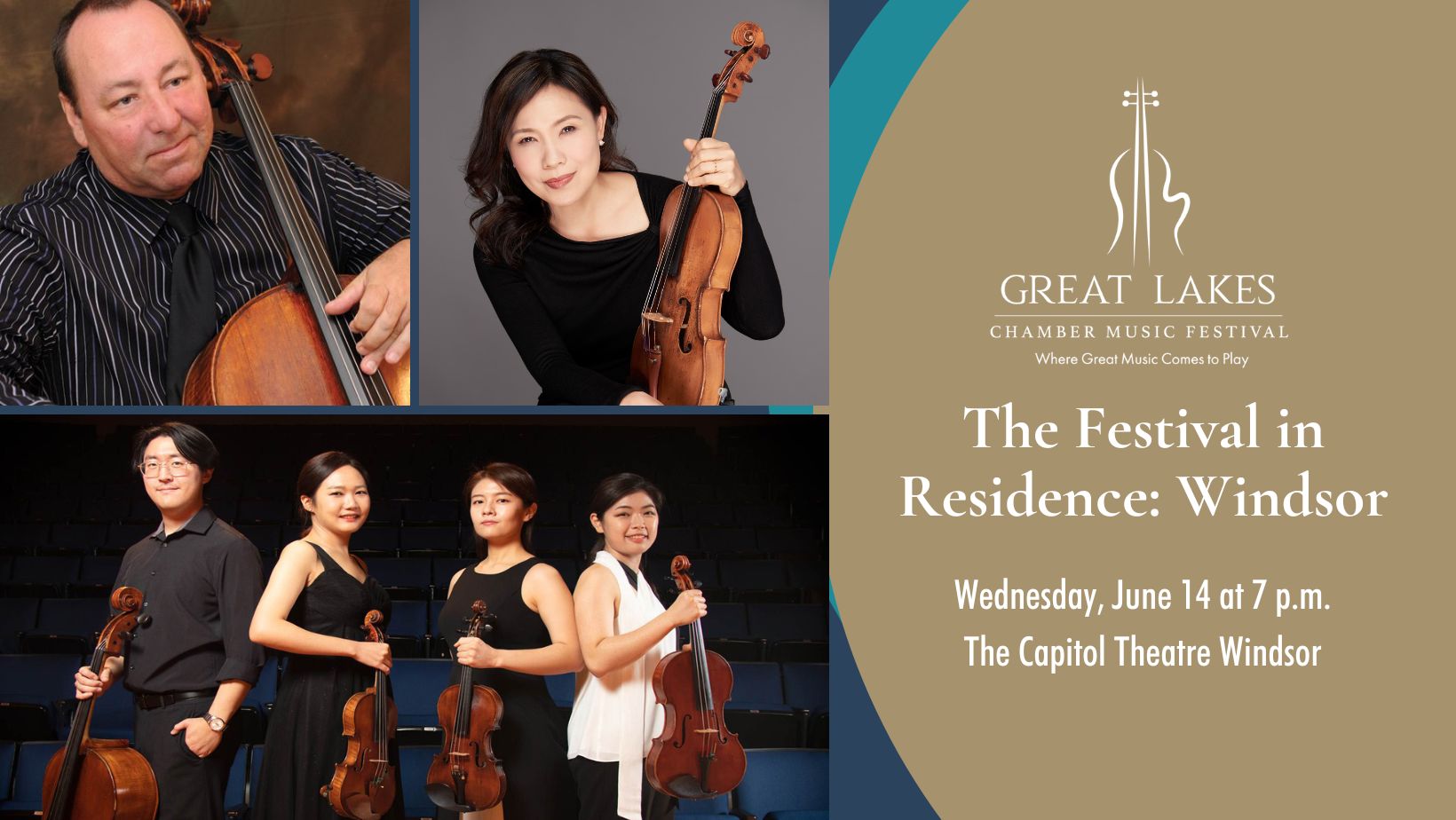 The Festival in Residence: Windsor WED JUNE 14 | 7 PM Hsin-Yun Huang, Peter Wiley, Hesper Quartet